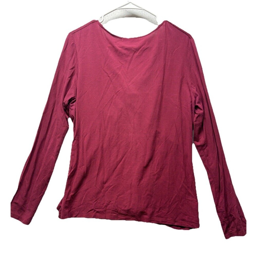 Boden Womens 14 Preppy Classic Academia Twist Front Striped Pink Long Sleeve Top - Picture 4 of 4